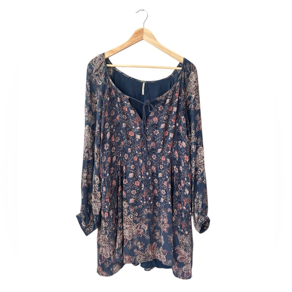 FREE PEOPLE Blue Floral Dress